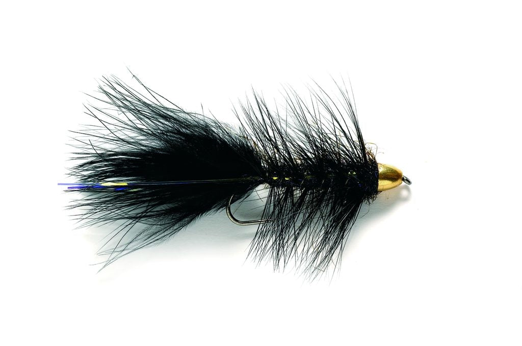 Black Woolly Bugger Tungsten Cone Barbless