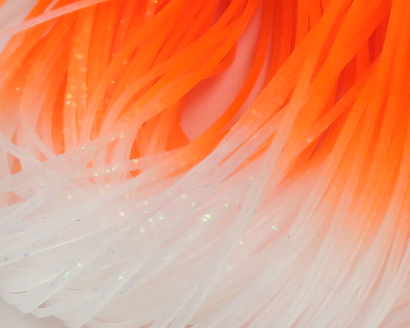 Hareline Crazy Legs Clear Pearl/Fl. Orange Tip