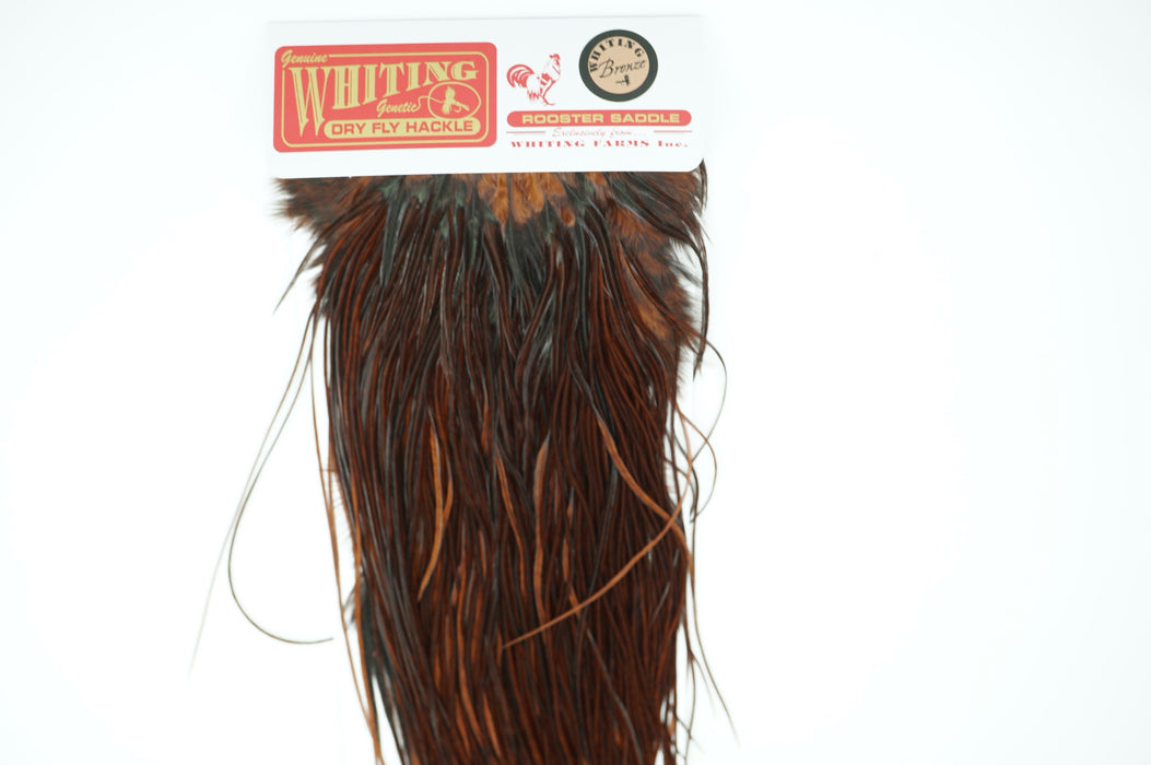 Whiting Bronze Dry Fly Saddle White dyed Coachman Brown