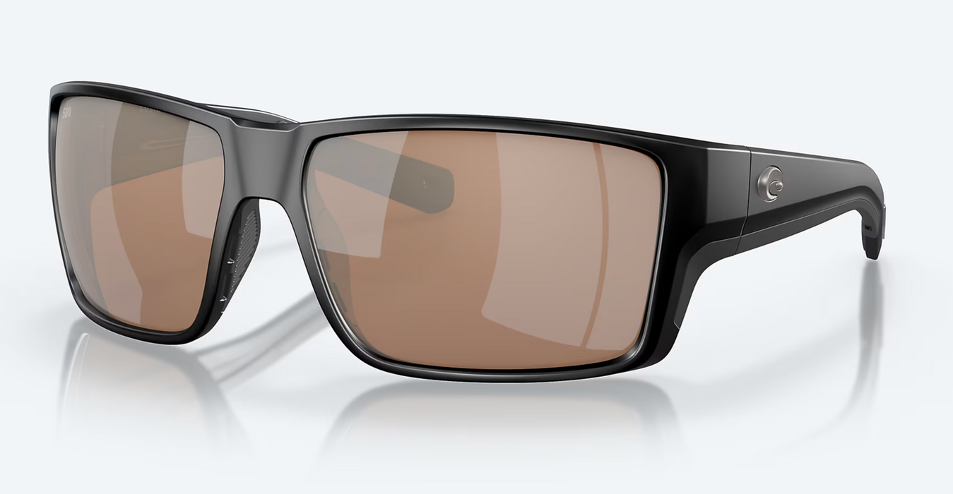 Costa Del Mar Reefton Pro Matte Black Copper Silver Mirror 580G Sunglasses