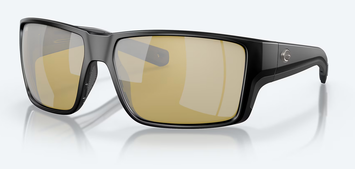 Costa Del Mar Reefton Pro Matte Black Sunrise Silver Mirror 580G Sunglasses