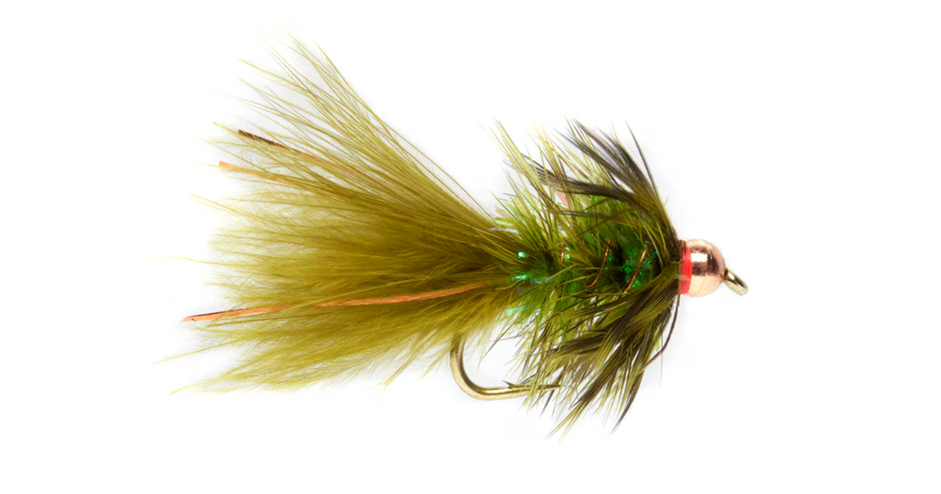Mini Shimmer Bugger Olive & Grizzly