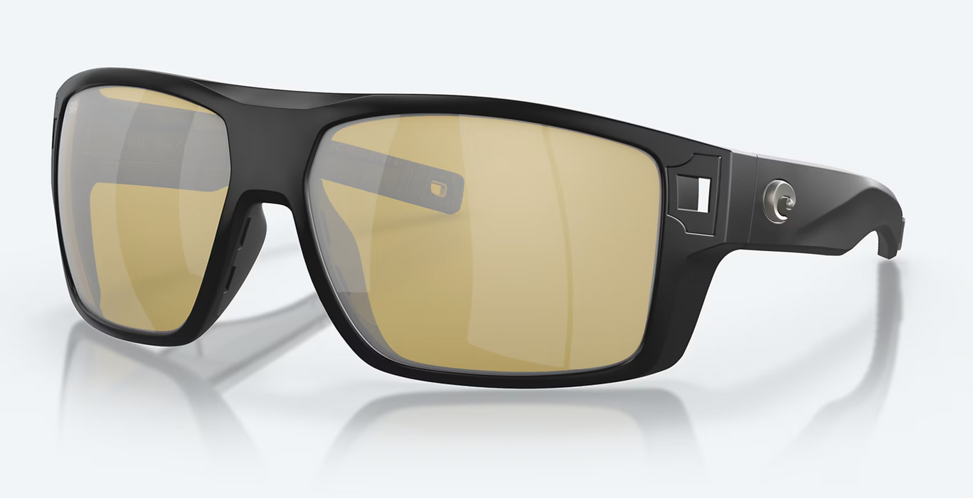 Costa Del Mar Diego Matte Black Sunrise Silver Mirror 580G Sunglasses