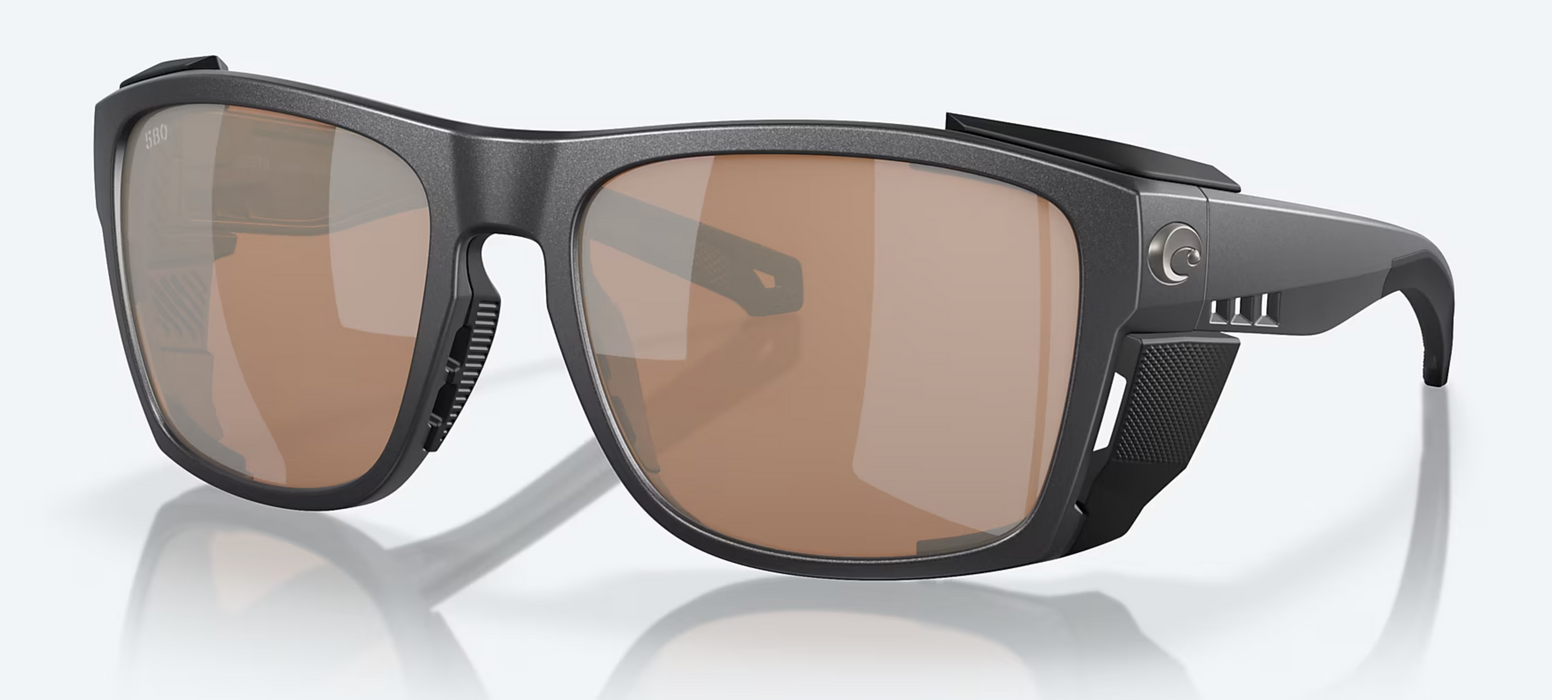 Costa Del Mar King Tide 6 Black Pearl Copper Silver Mirror 580G Sunglasses