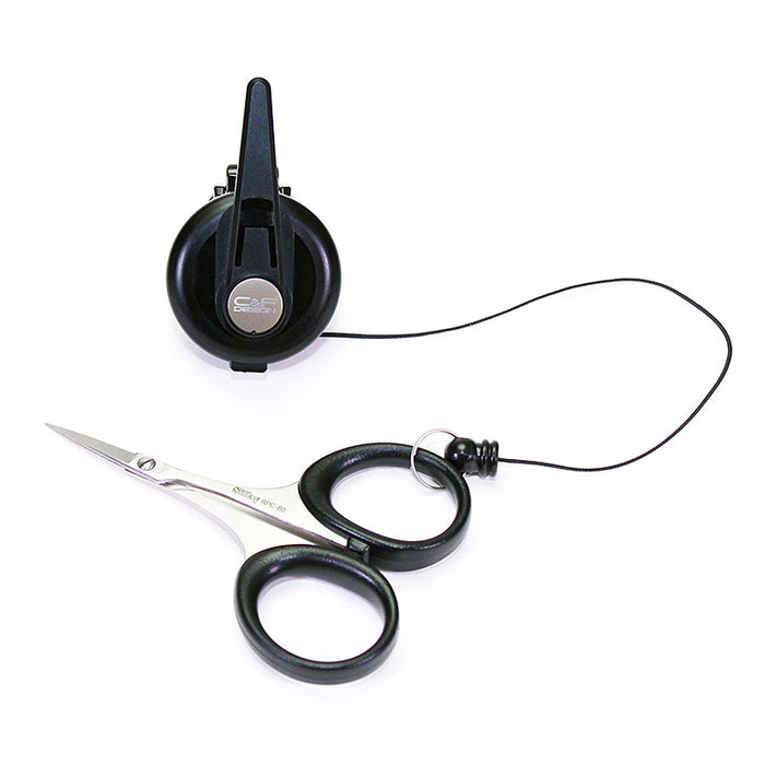 C&F Flex Clip-On Reel With Scissors (Scissors With Attached Zinger) - The Flyfisher