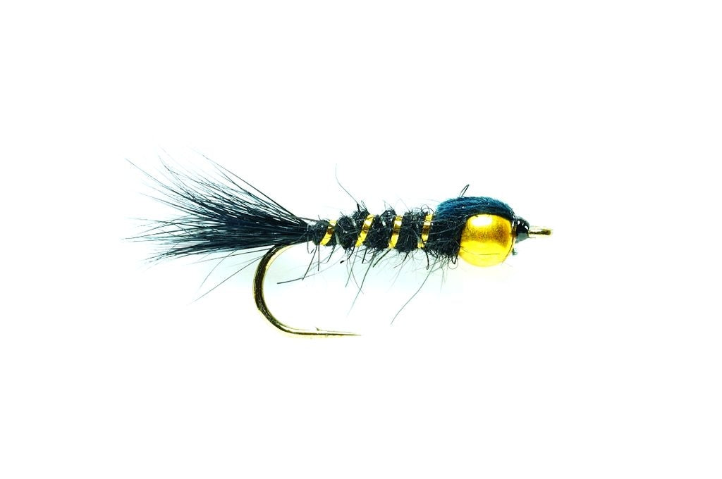 Gold Ribbed Hares Ear Nymph Black (Gold Bead)
