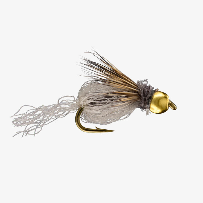 White Sparkle Pupa Bead Head