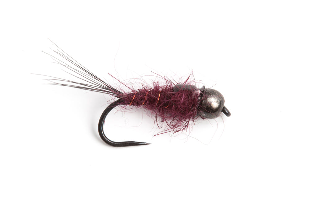 Bassano Claret Nymph - Black Tungsten Bead (Barbless)