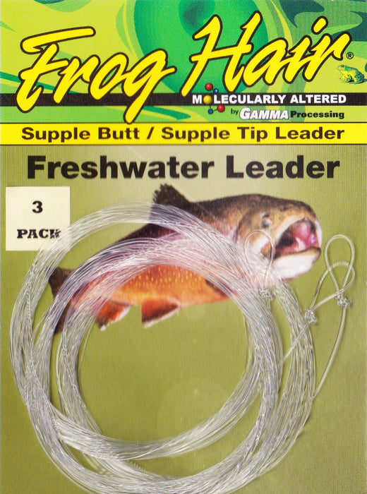 Frog Hair 3 PACK Supple Butt Supple Tip Tapered Leaders (9.5ft)