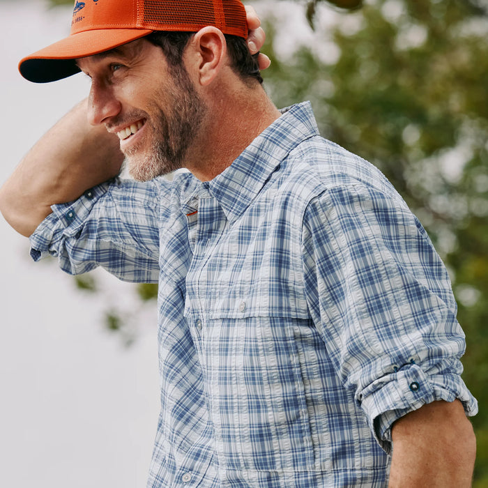 Orvis Open Air Caster Plaid Shirt True Navy/White