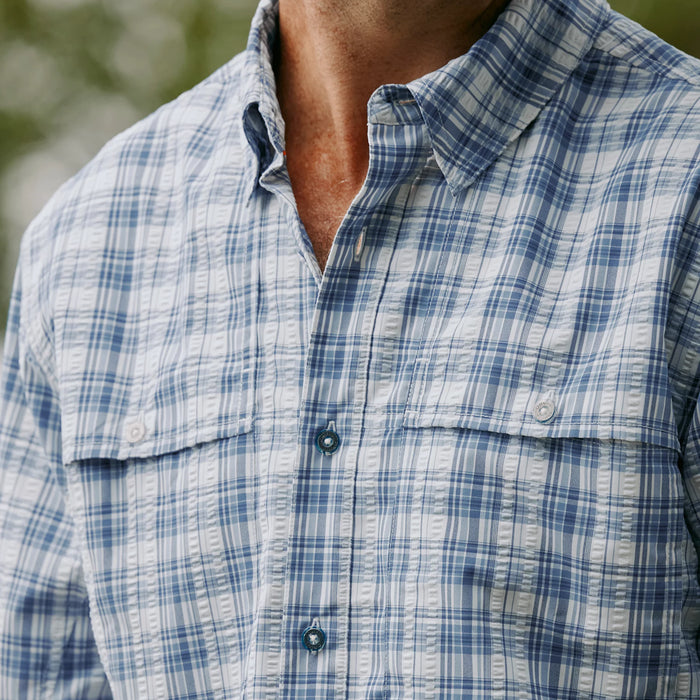 Orvis Open Air Caster Plaid Shirt True Navy/White