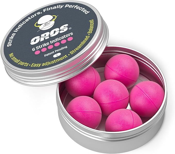 Oros Small Strike Indicator 6 Pack Pink (In Storage Tin)