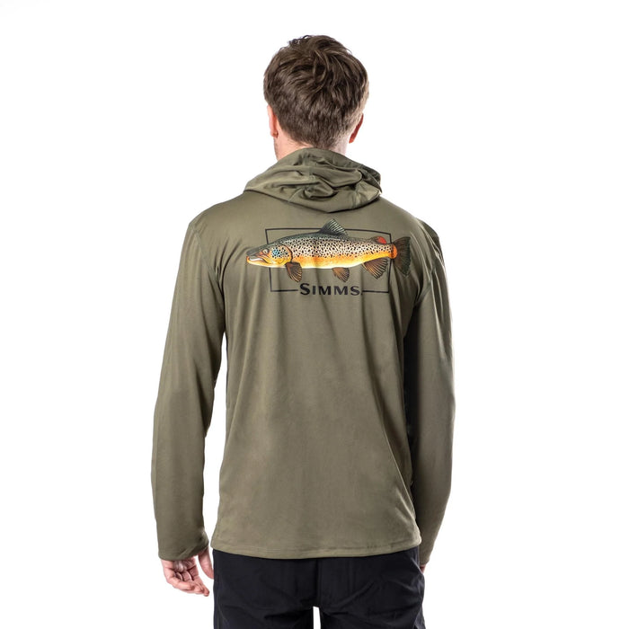 Simms Graphic Solartech Hoody Brown Trout Medium