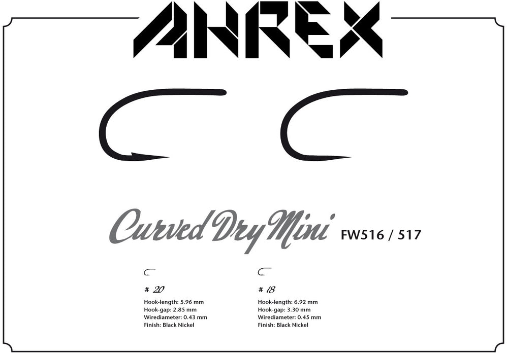 Ahrex FW516 - Curved Dry Mini Fly Hooks