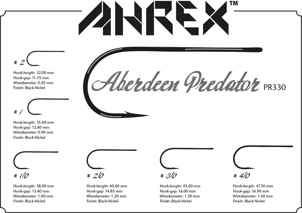 Ahrex PR330 - Aberdeen Predator Fly Hooks