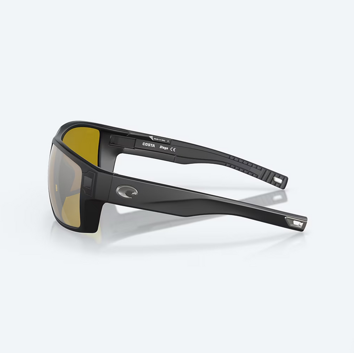 Costa Del Mar Diego Matte Black Sunrise Silver Mirror 580G Sunglasses