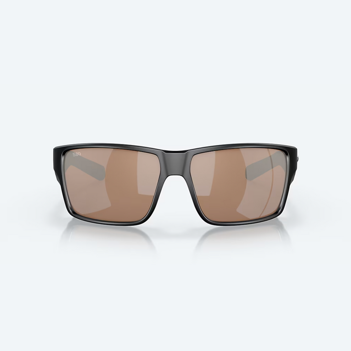 Costa Del Mar Reefton Pro Matte Black Copper Silver Mirror 580G Sunglasses