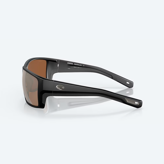 Costa Del Mar Reefton Pro Matte Black Copper Silver Mirror 580G Sunglasses