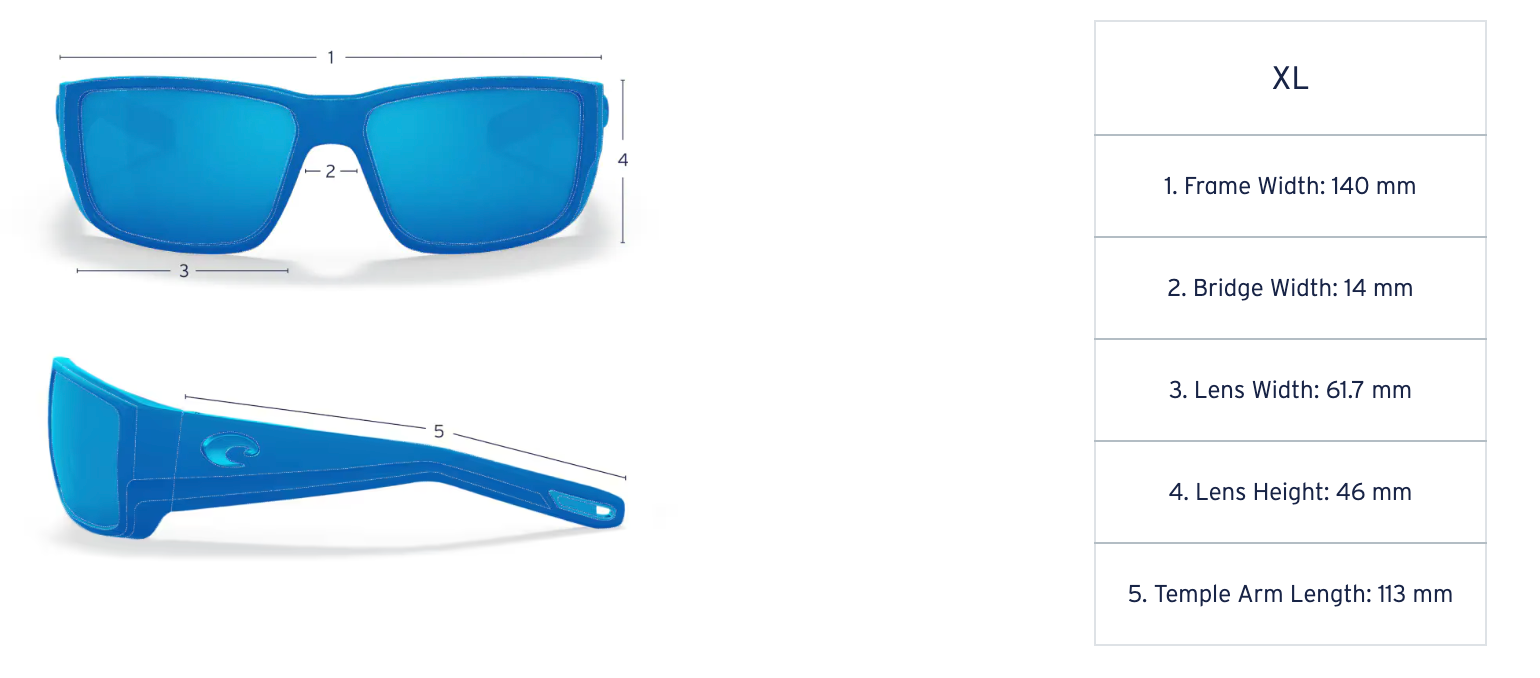 Costa Del Mar Reefton Pro Matte Black Copper Silver Mirror 580G Sunglasses