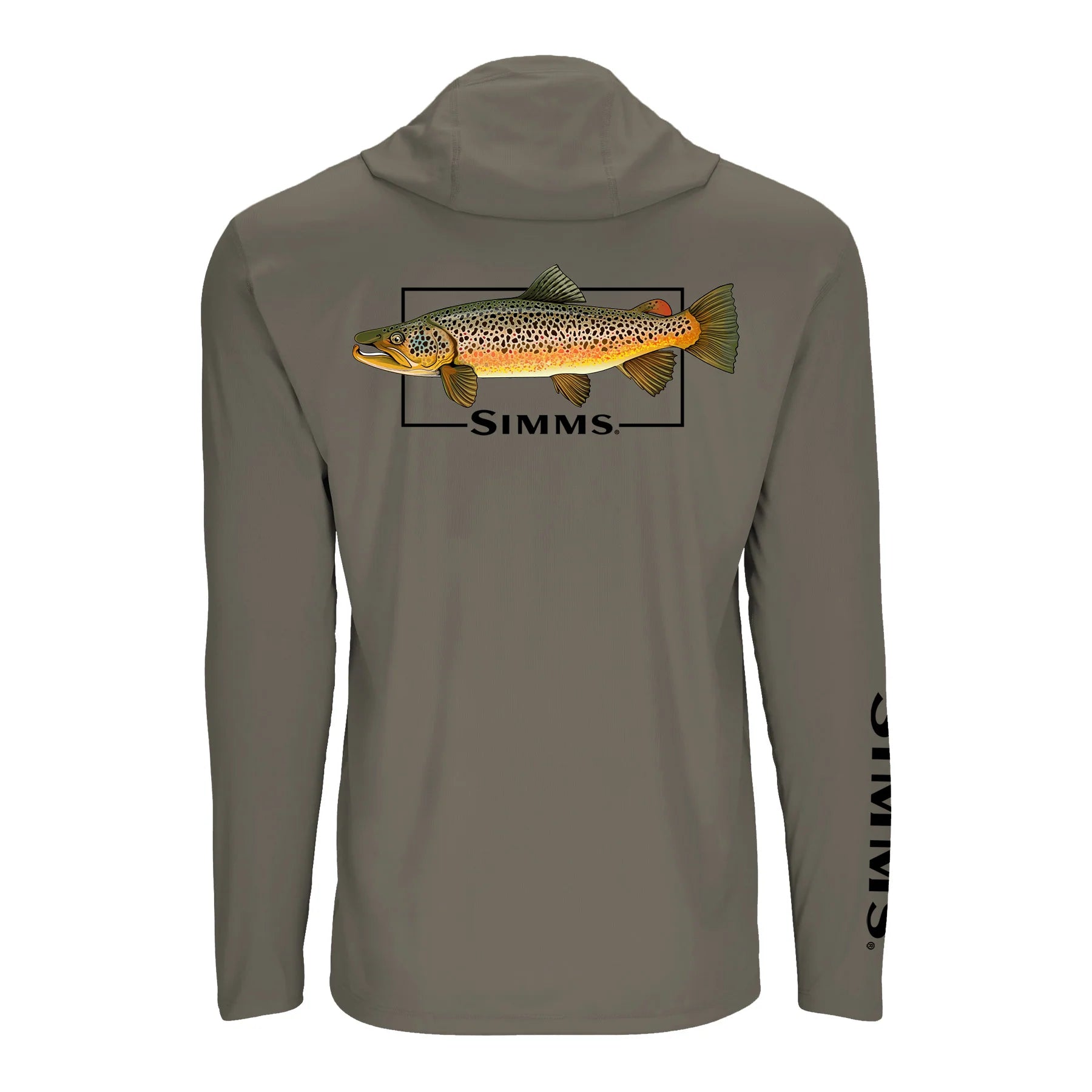 Simms Graphic Solartech Hoody Brown Trout Medium SALE