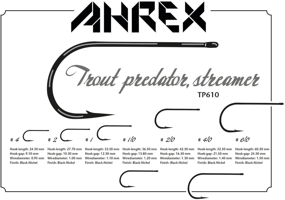 Ahrex TP610 - Trout Predator Streamer Fly Hooks
