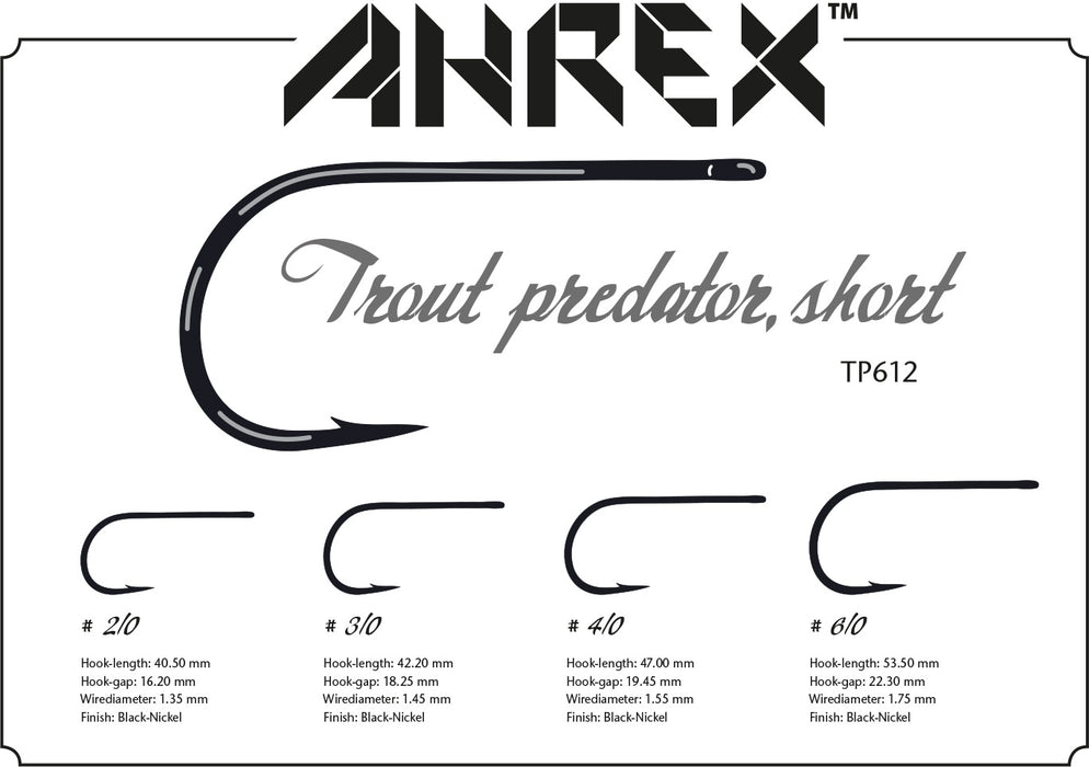 Ahrex TP612 - Trout Predator Streamer Short Fly Hooks