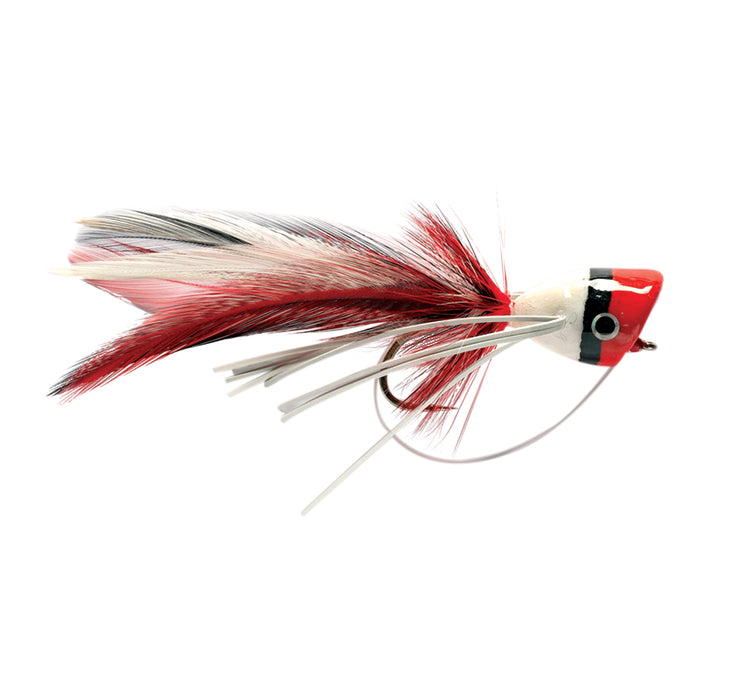 Bass Popper - Red/White #6