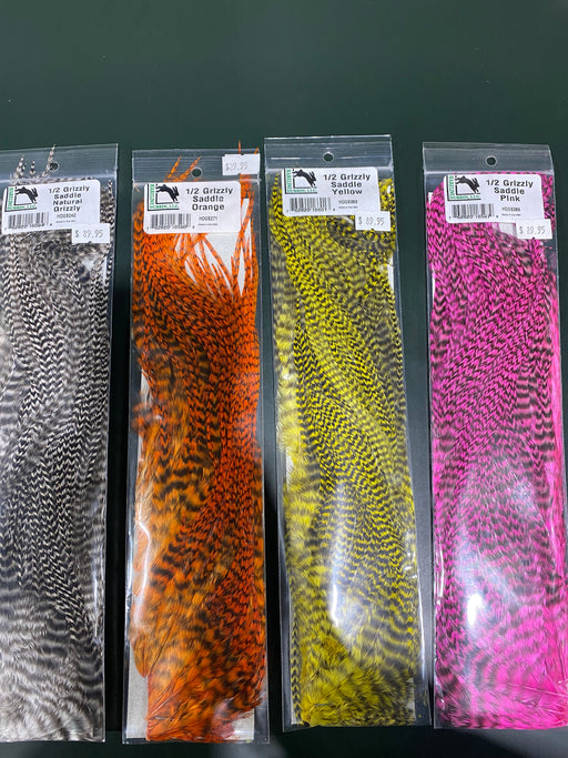 Half Grizzly Saddle feathers - The Flyfisher